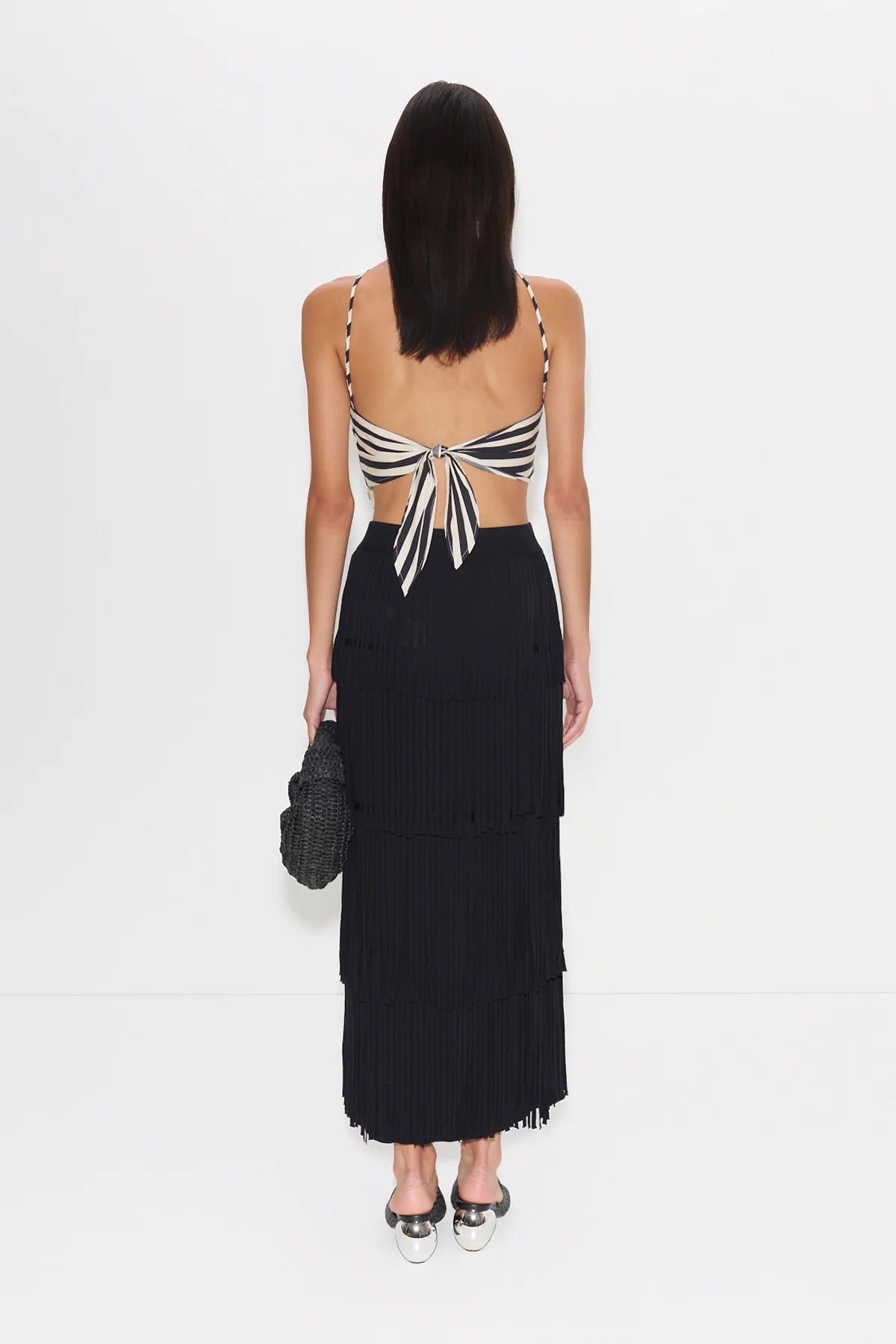 Za Za Black Knit Fringe Skirt