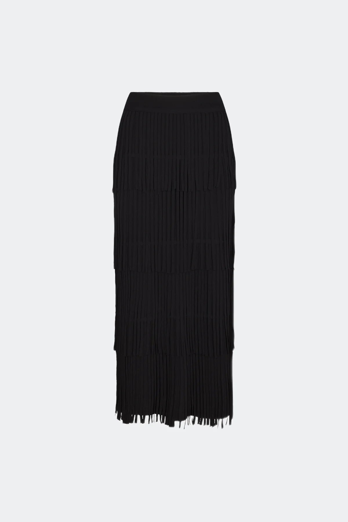 Za Za Black Knit Fringe Skirt