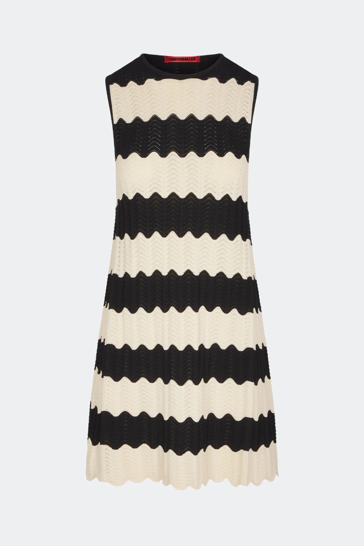 Moji Black and Ivory Knit Mini Dress